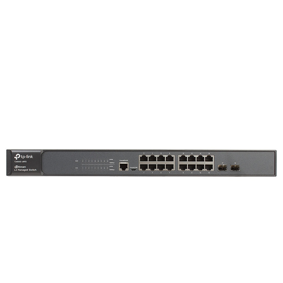 سوئیچ شبکه مدیریتی 16 پورت + 2 پورت SFP تی پی لینک مدل T2600G-18TS-2